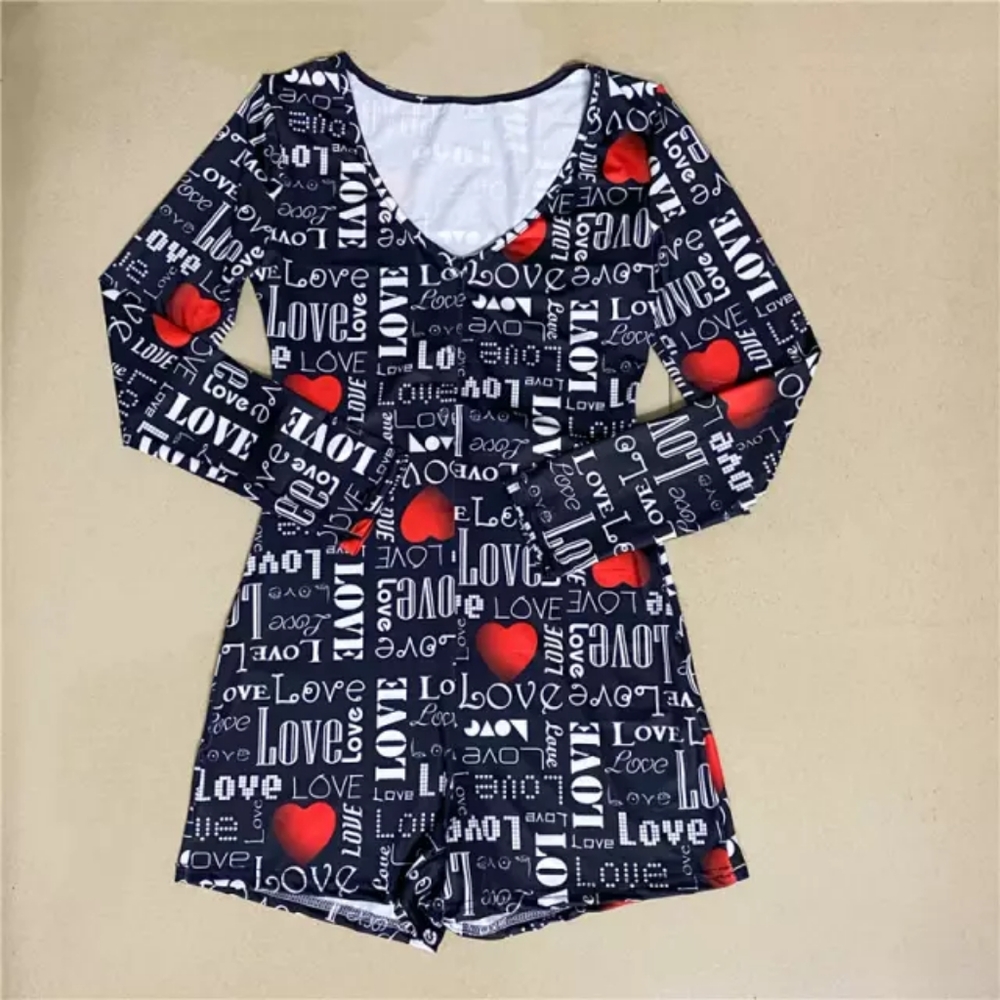 Valentines Onesie Black w/ Red Heart